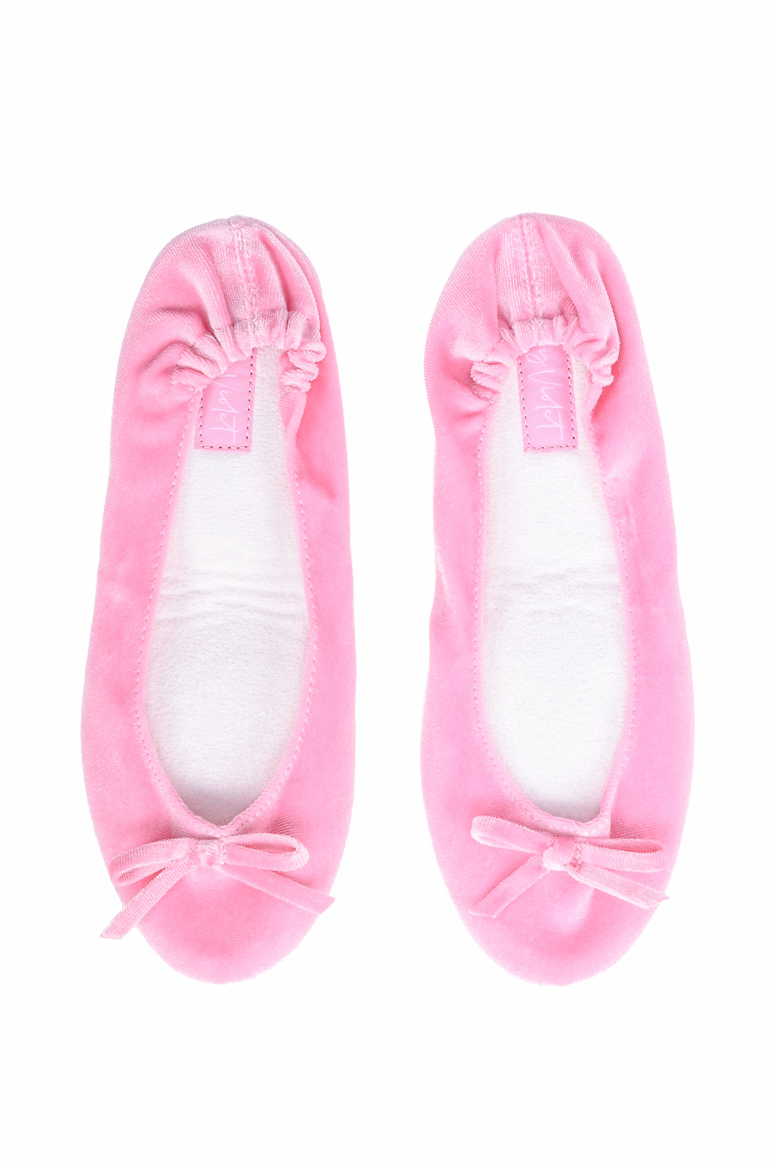Folding Pink Velvet Ballet Flats – My Violet