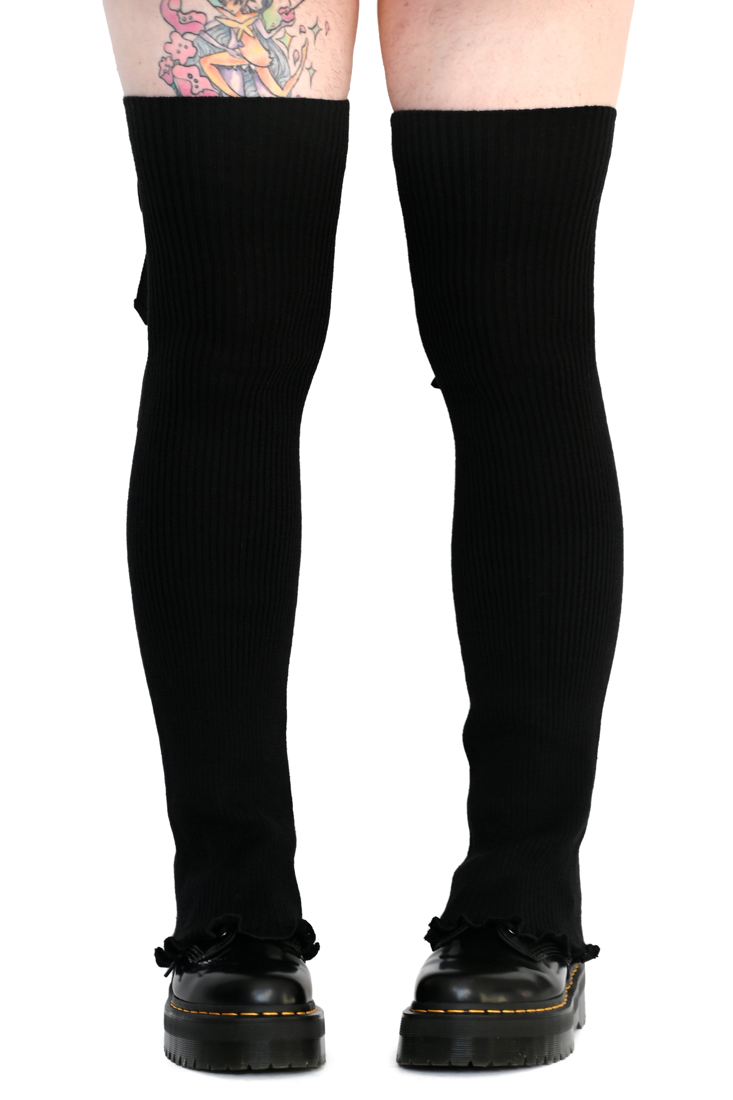 Sugar Ribbon Leg Warmers - Black