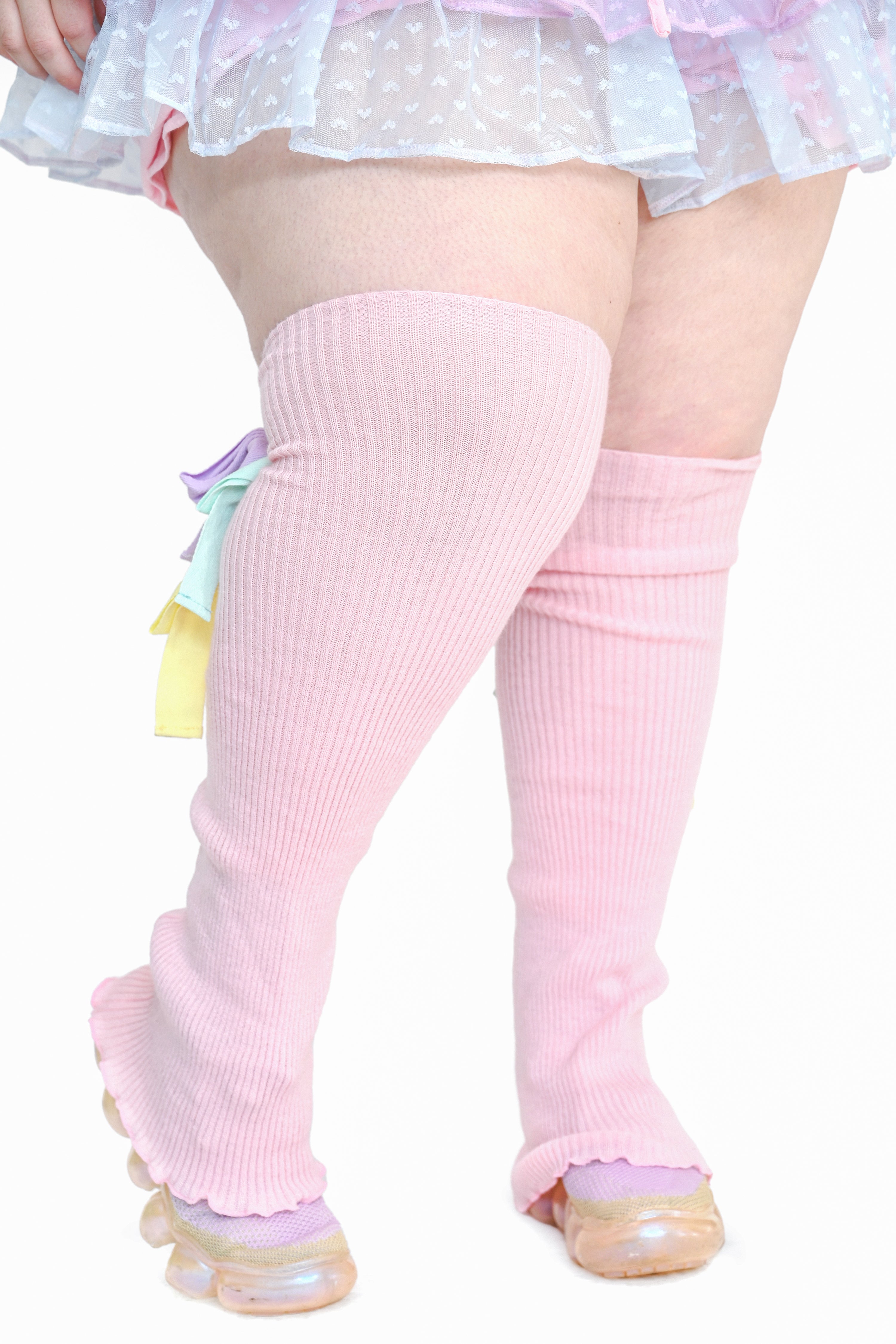 Sugar Ribbon Leg Warmers - Pink