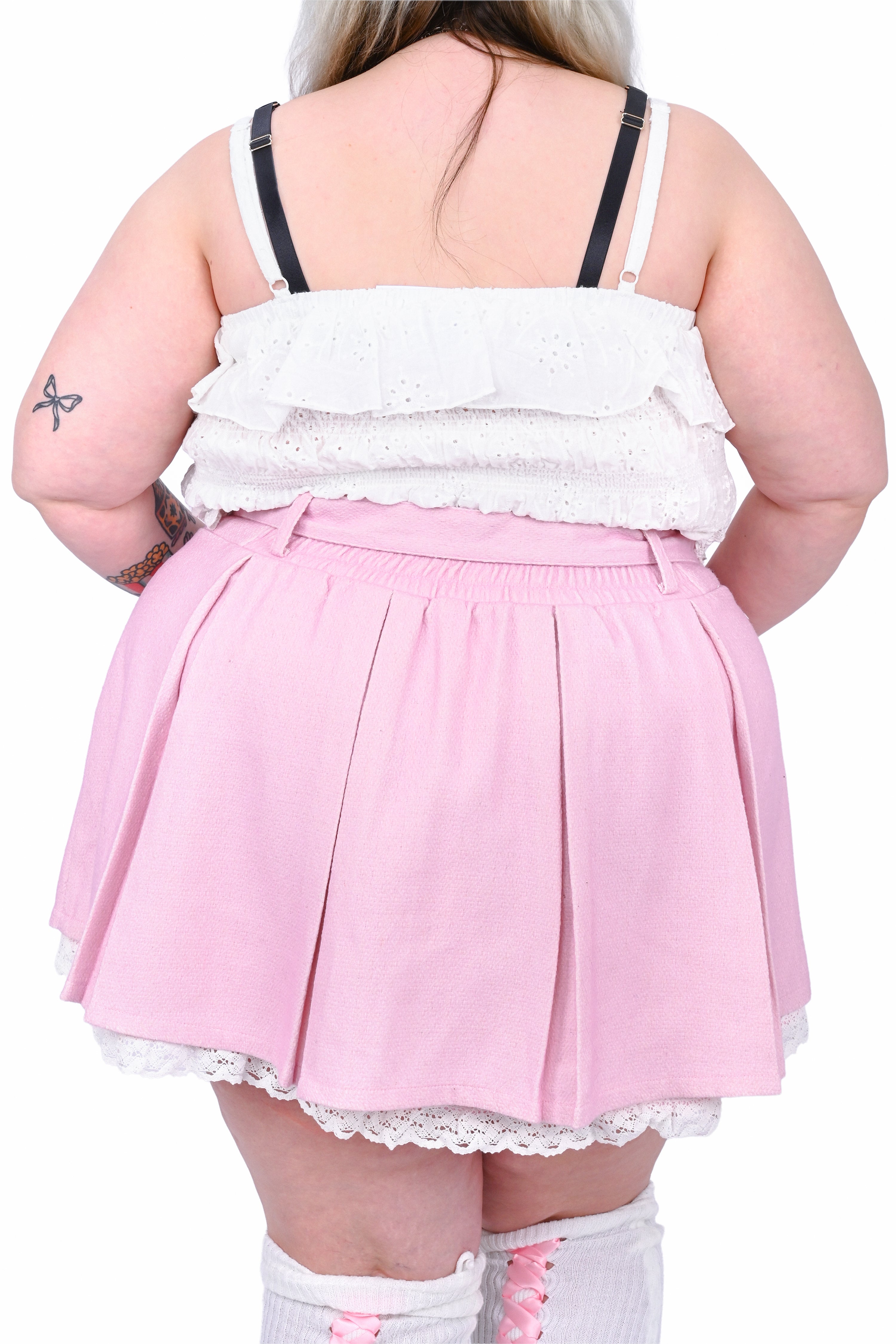Charlotte Pleated Skirt - Pink/White