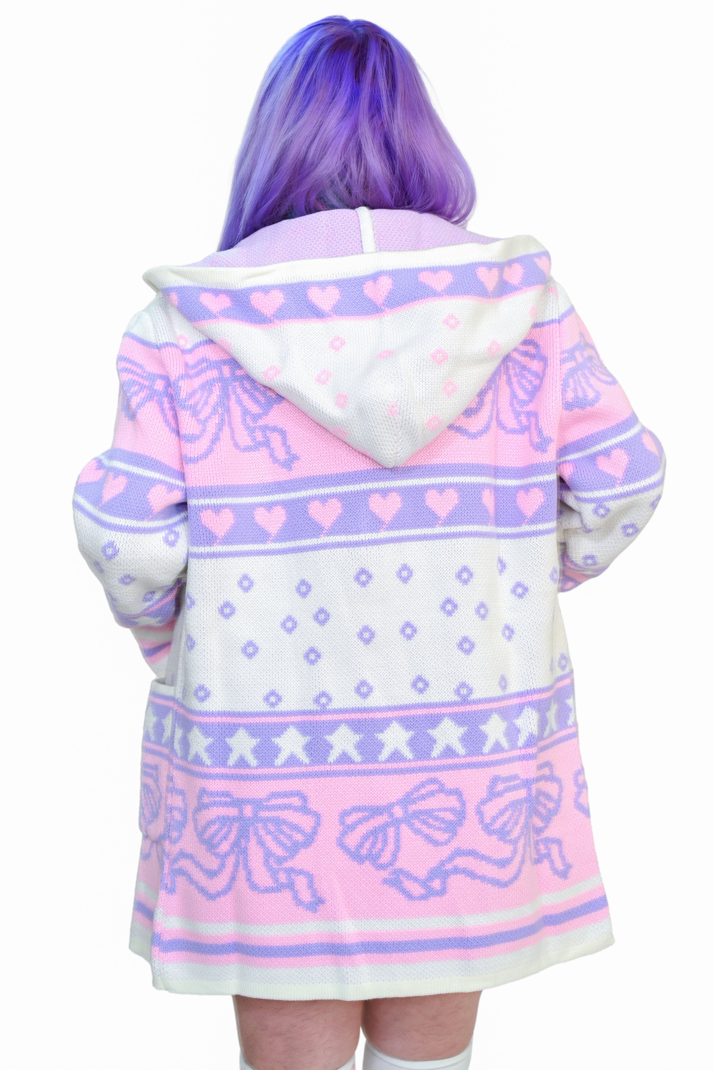 Pastel Ribbon Zip Up Hoodie -  XS/S left - EXTREME MARKDOWN