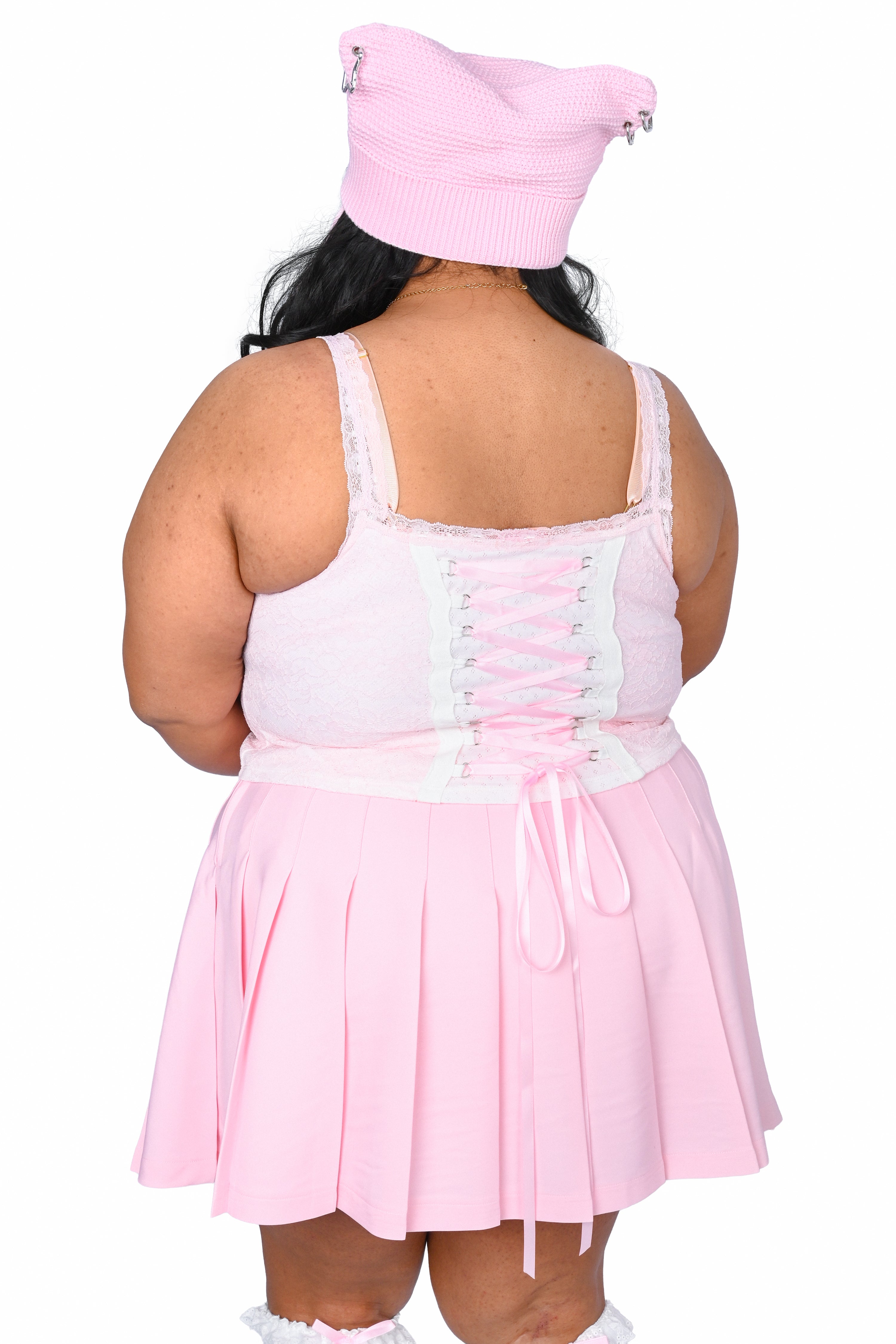 Darla Corseted Cami - Pink