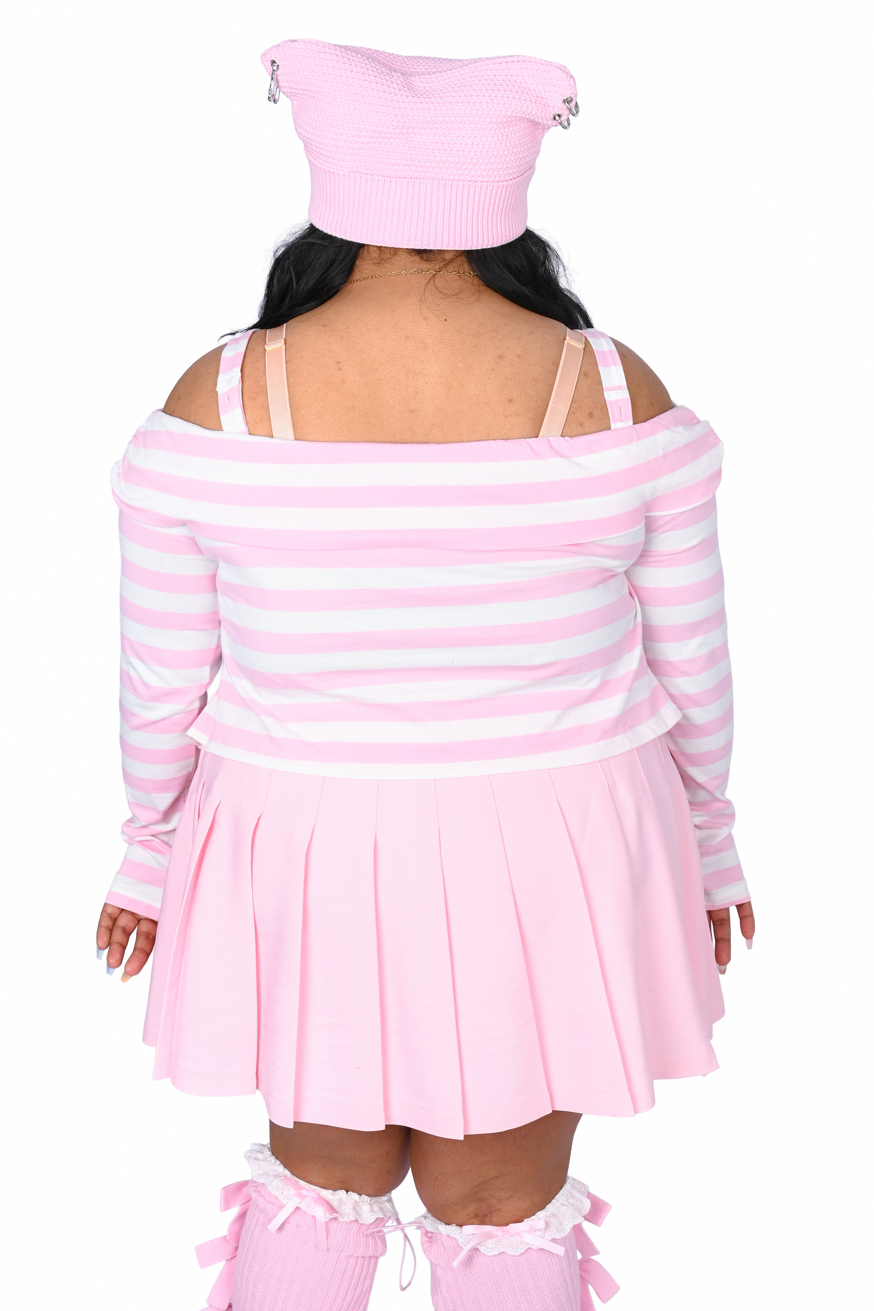 Lina Striped Top - Pink/ White