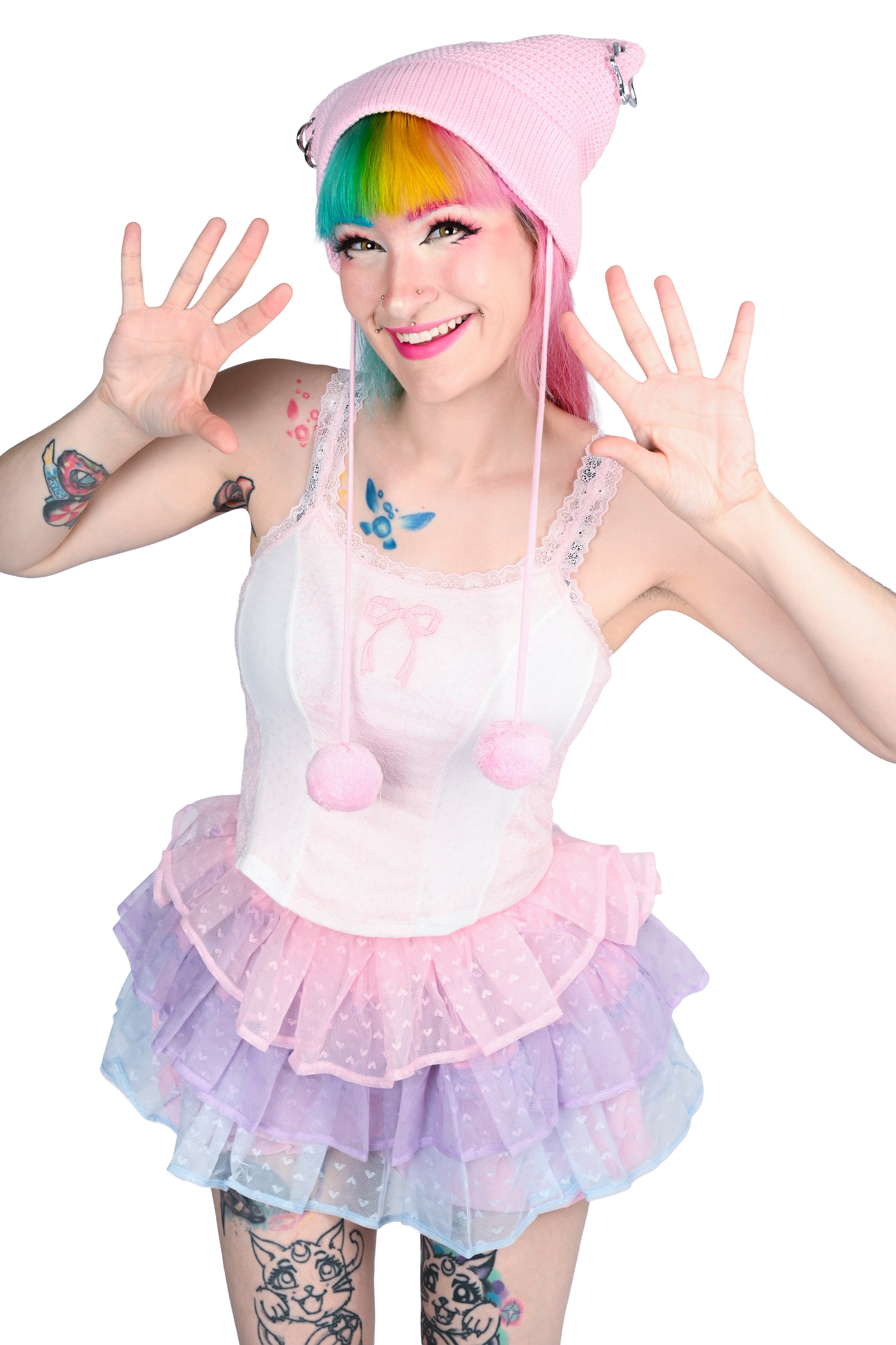 Darla Corseted Cami - Pink