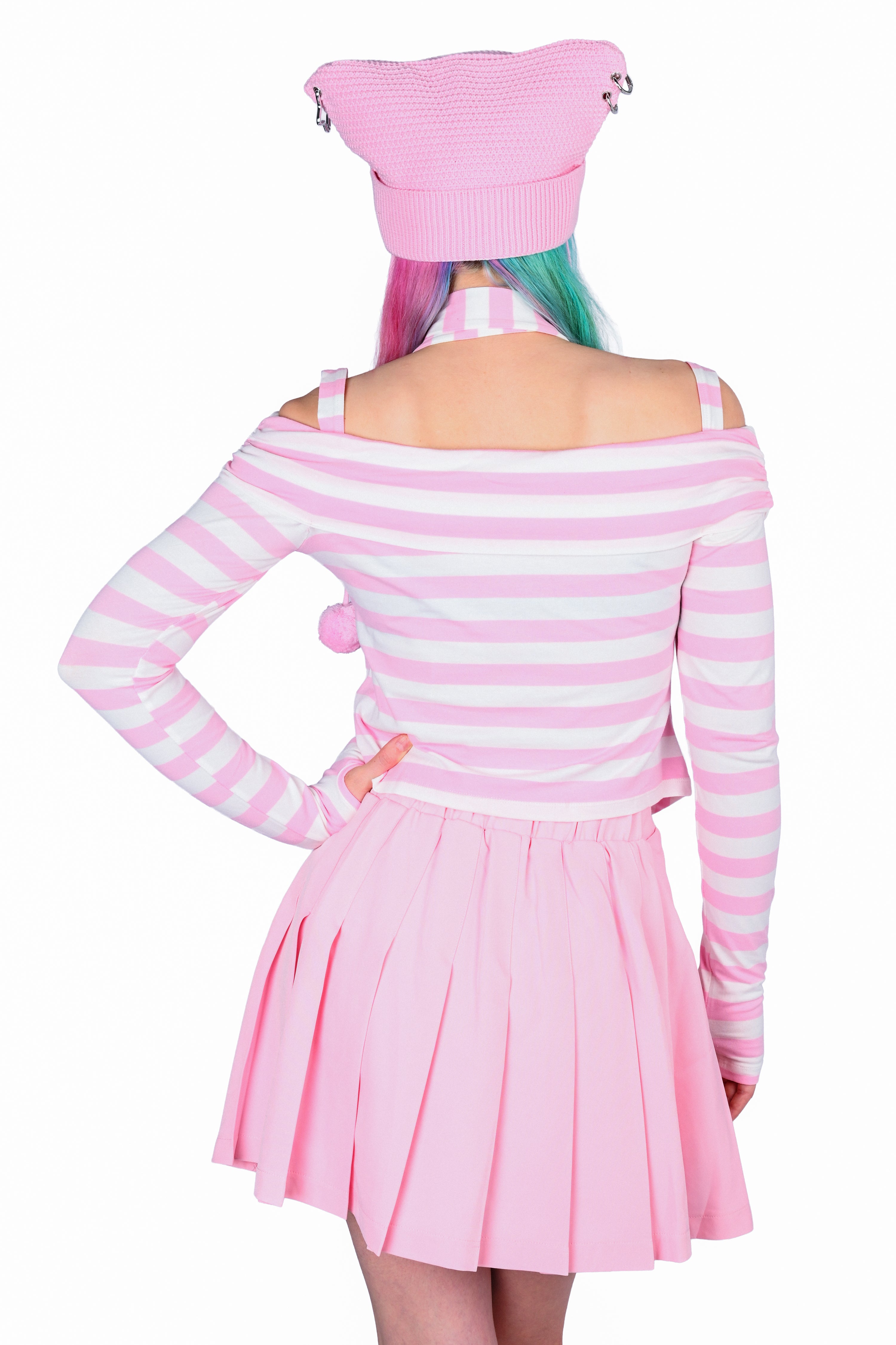 Lina Striped Top - Pink/ White