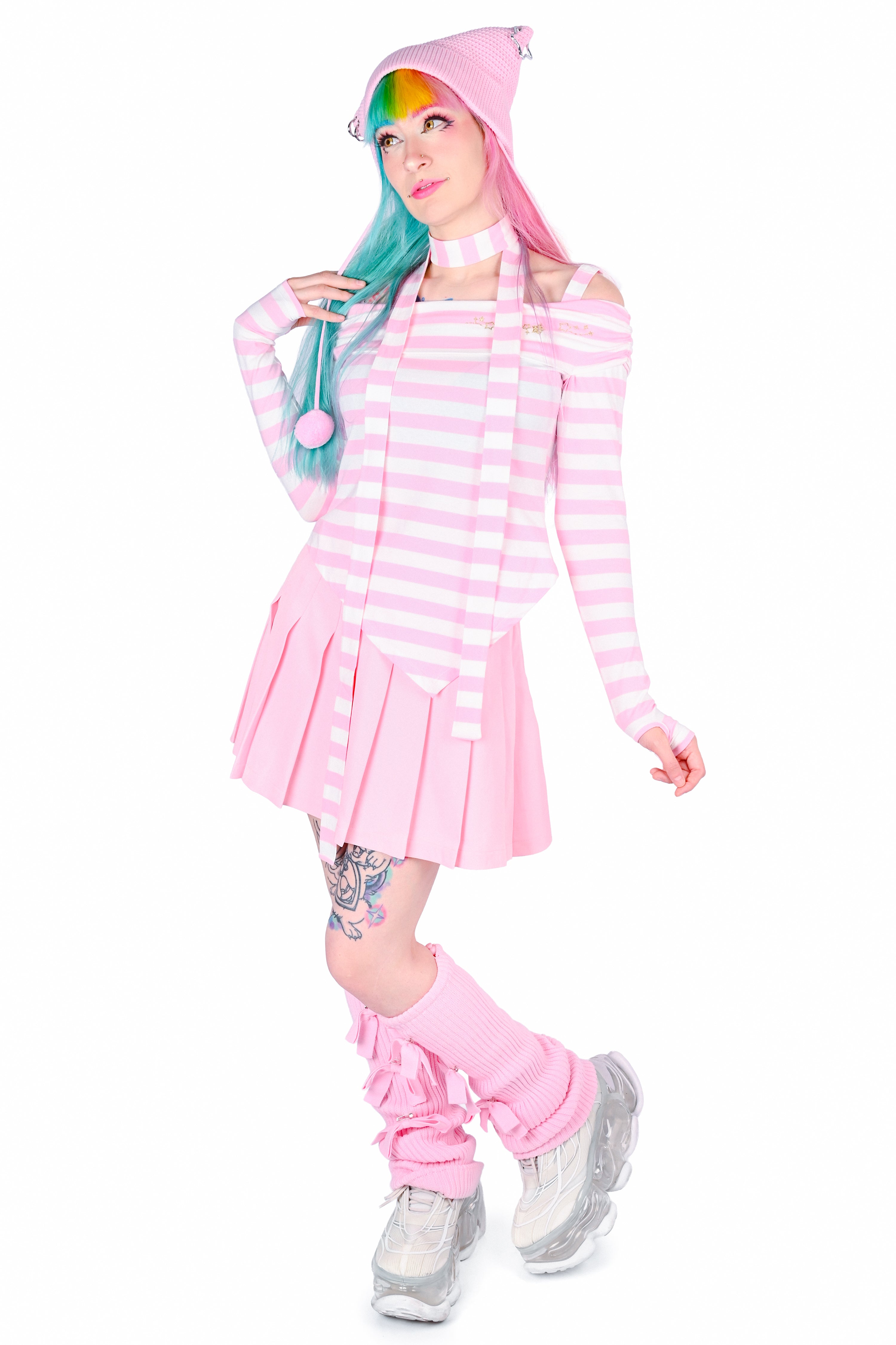 Lina Striped Top - Pink/ White