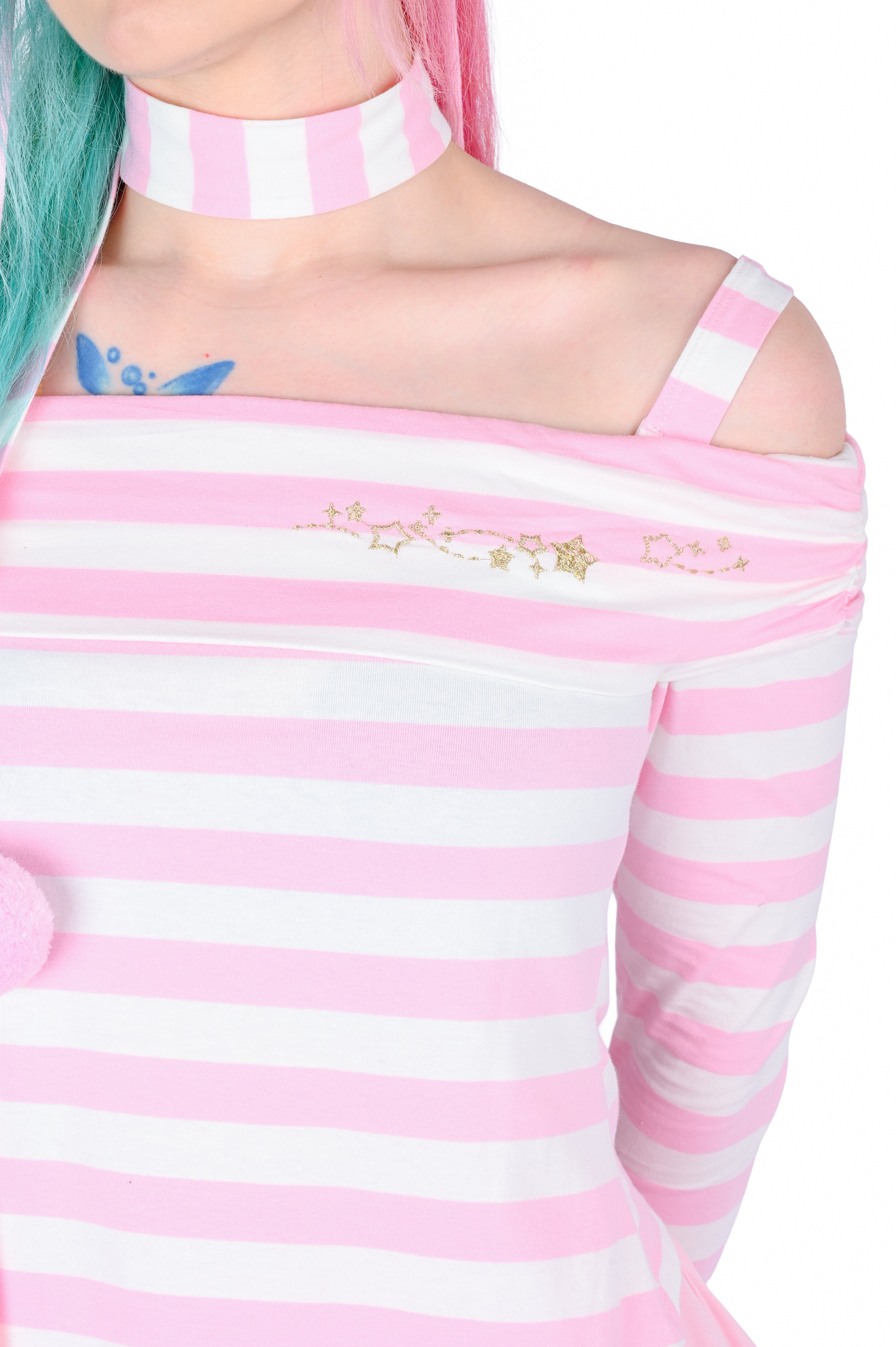 Lina Striped Top - Pink/ White