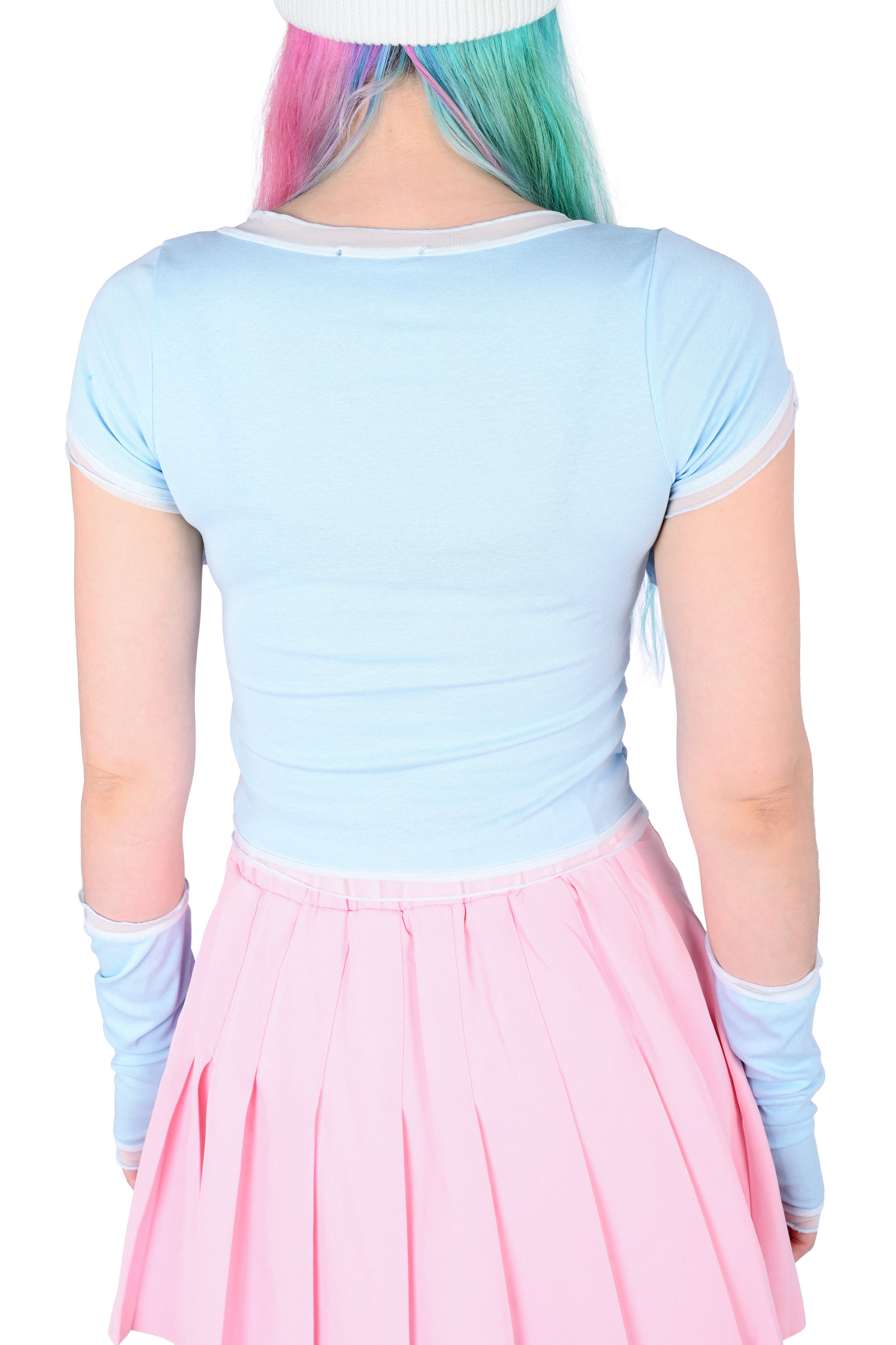 Izzy Armwarmer Crop Top - Blue