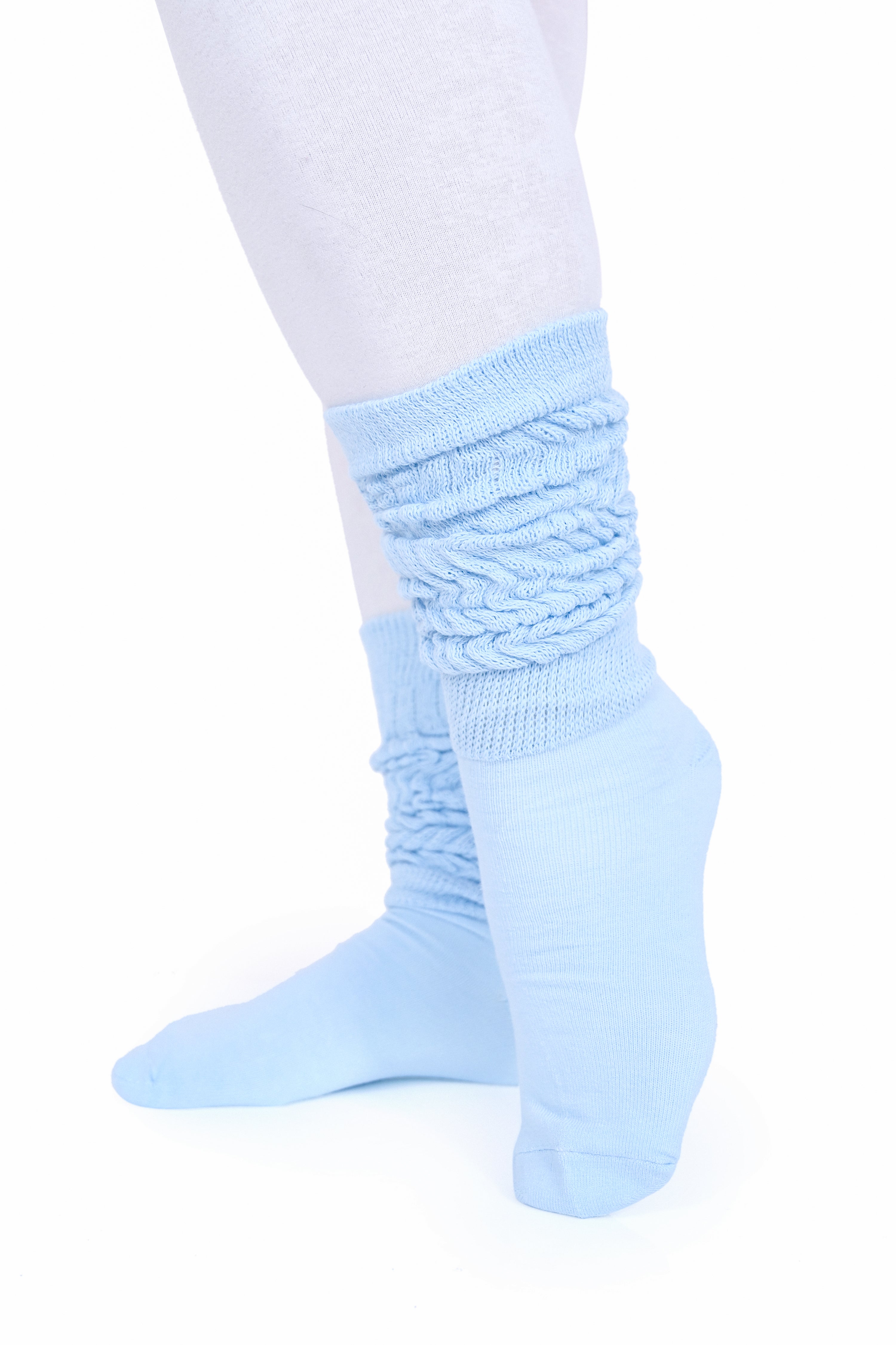Blue scrunch socks