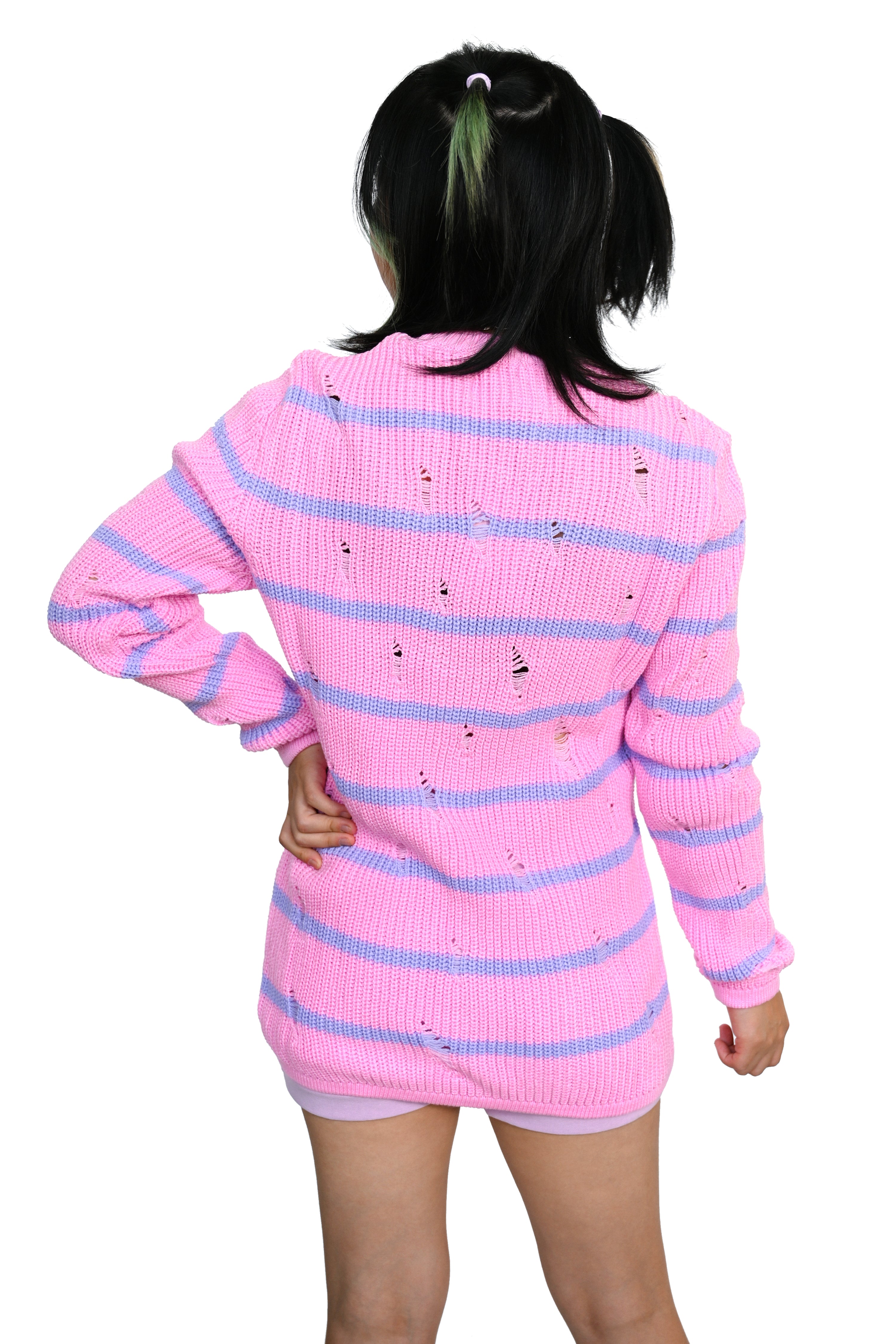 Toxic Shredded Sweater - Pink/Lavender