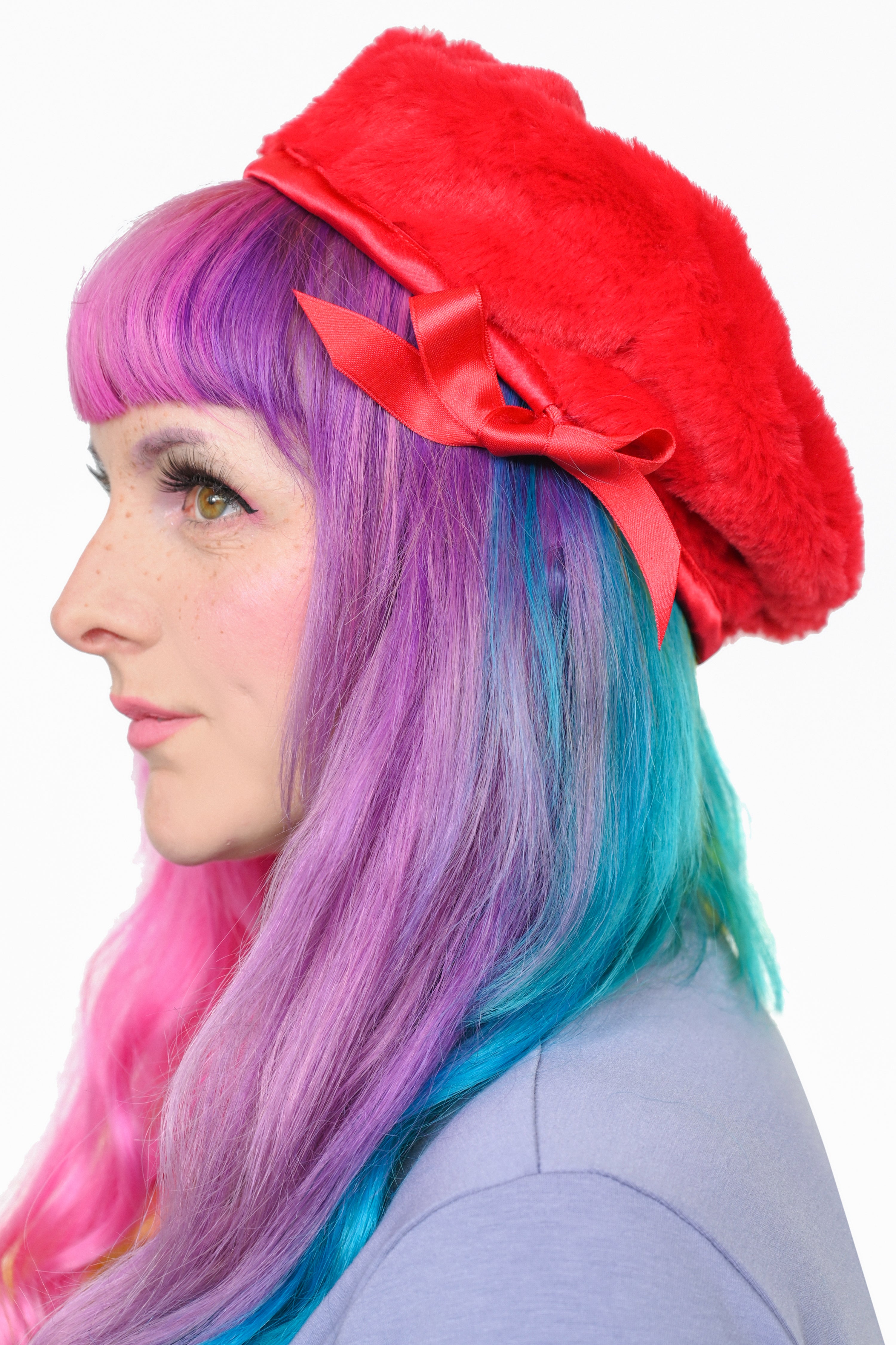 Heart on Top Beret - Red