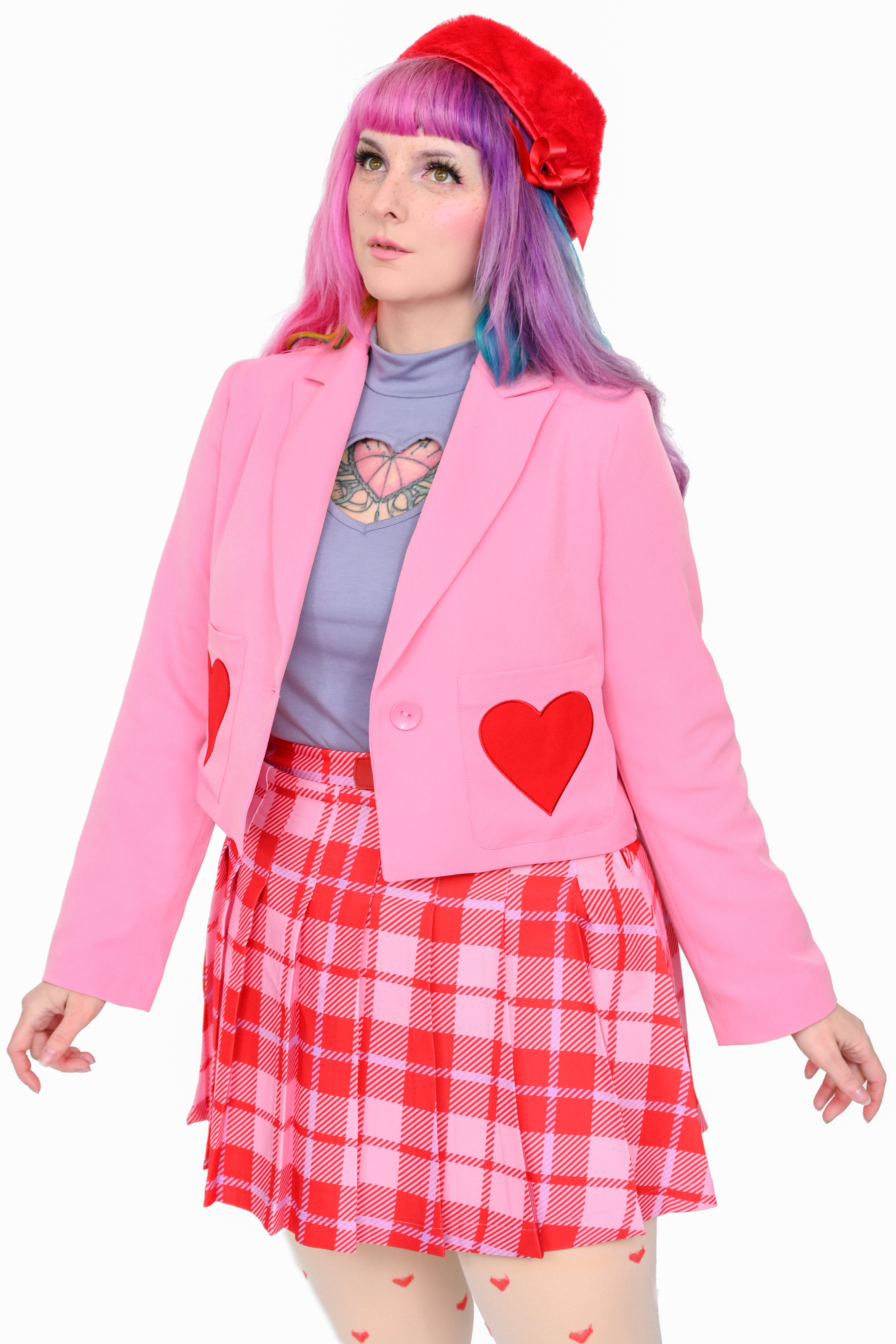 Adora Heart Pocket Cropped Blazer - XS/S/4XL left!