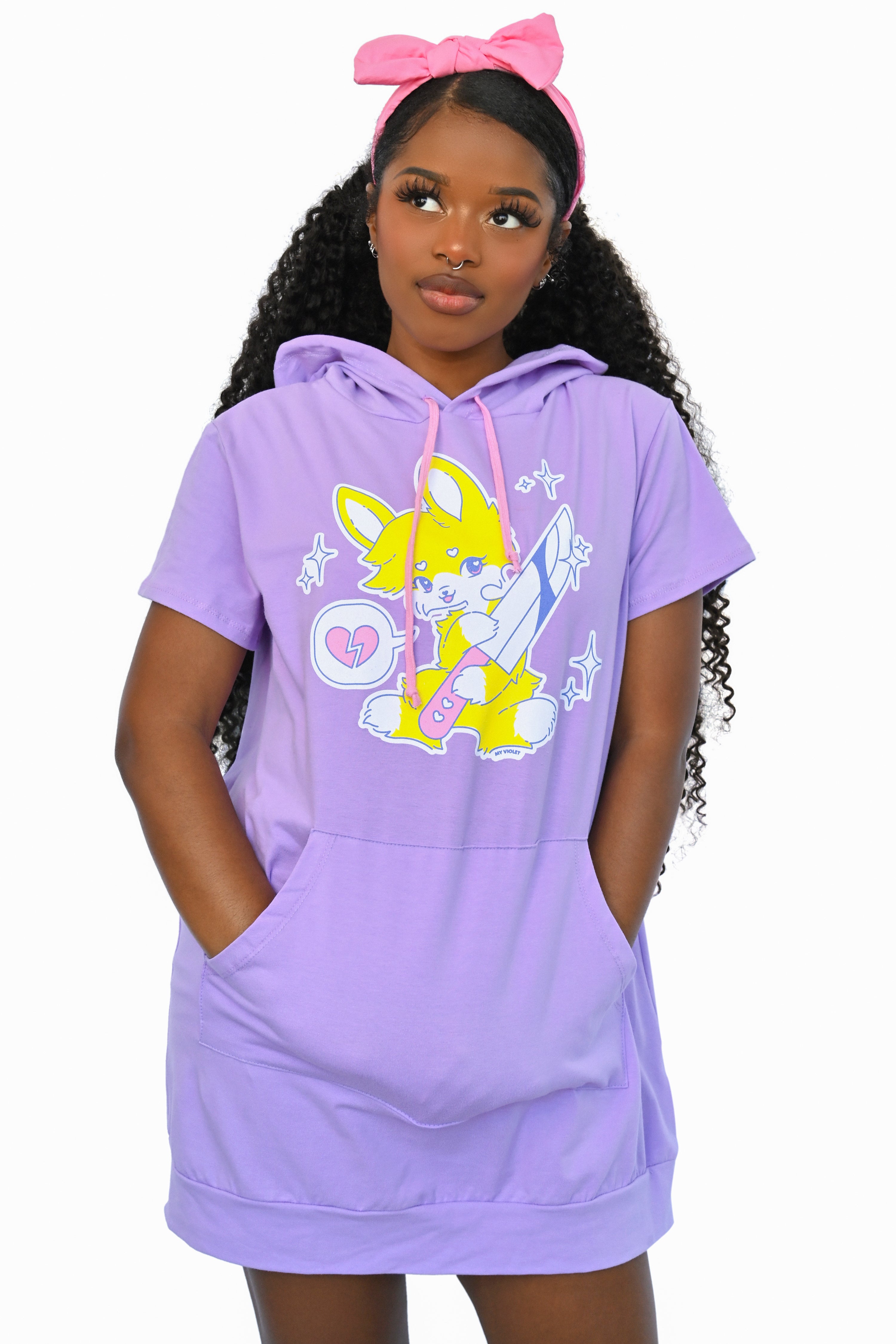 Heartbreaker Bunny Short Sleeve Hoodie