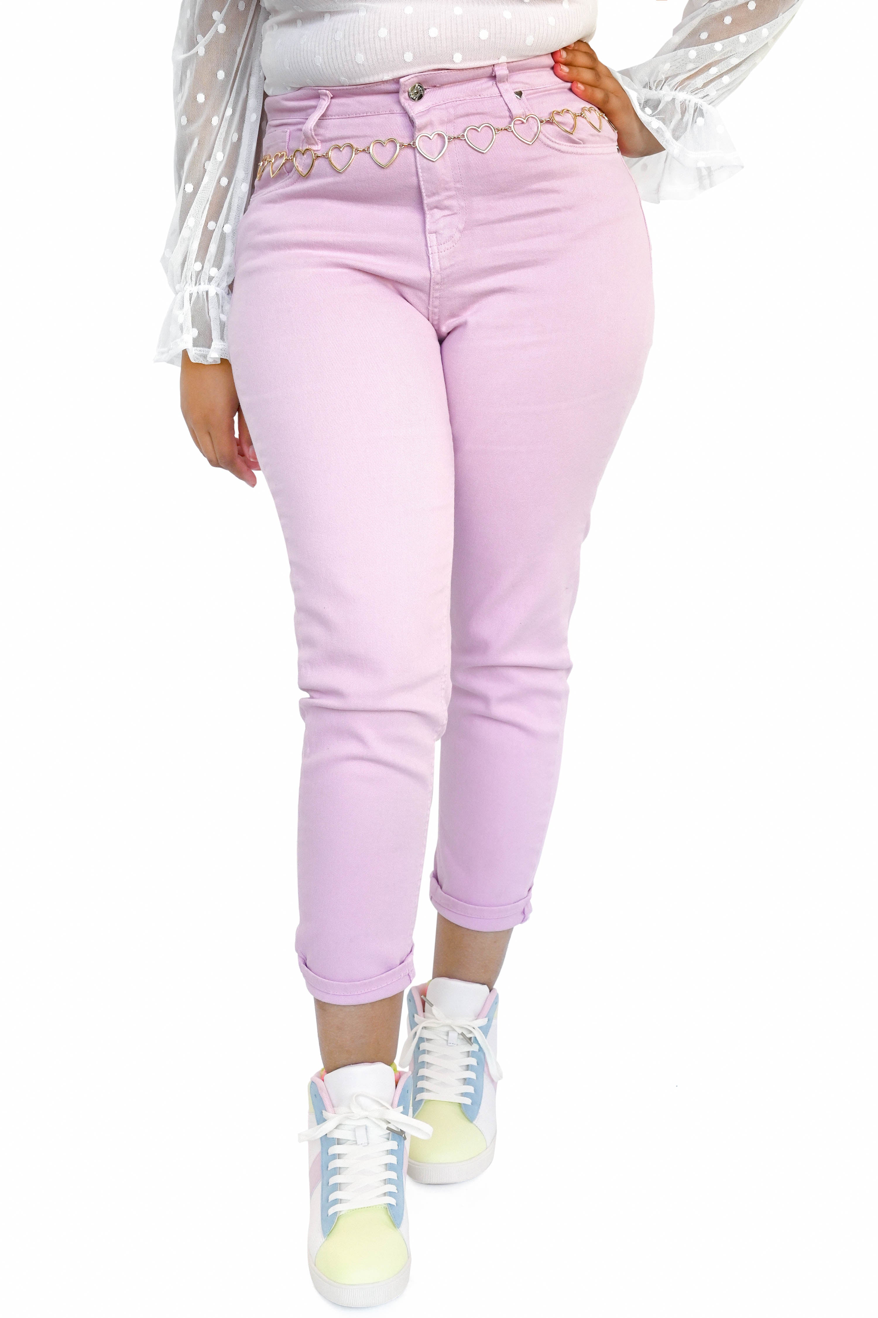 lilac high waisted skinny mom jeans